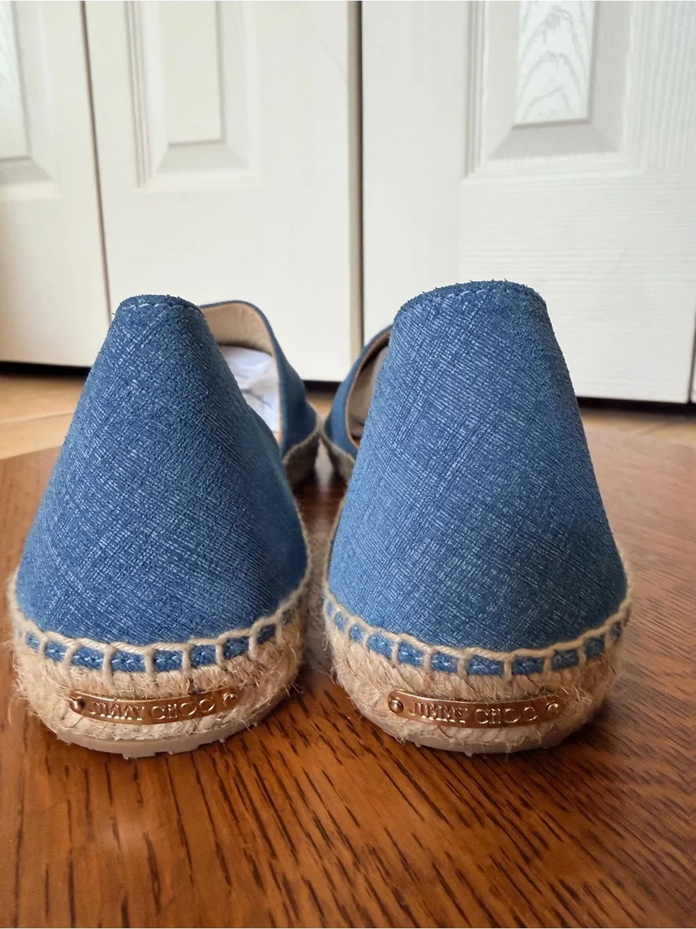 Jimmy Choo Dreya Blue Denim d’Orsay Espadrille Slip-Ons Size 40.5/US10